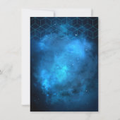 Blue Space Galaxy Bar Mitzvah Save The Date (Rückseite)