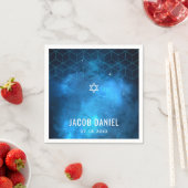 Blue Space Galaxy Bar Mitzvah Serviette (Beispiel)