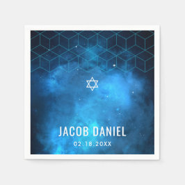 Blue Space Galaxy Bar Mitzvah Serviette