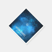 Blue Space Galaxy Bar Mitzvah Serviette (Ecke)