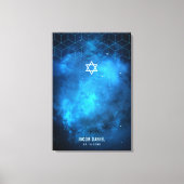 Blue Space Galaxy Bar Mitzvah Sign in Board Leinwa Leinwanddruck (Vorderseite)