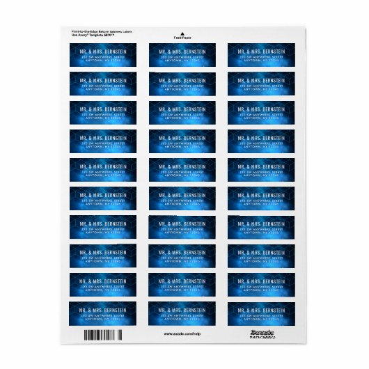 Blue Space Galaxy Rücksendeadresse (Vorne)