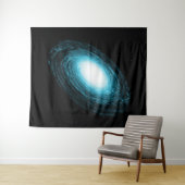 Blue Space Galaxy Wandteppich (Beispiel (Horizontal))