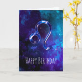 Blue Space Leo Birthday Card Karte (Gelbe Blume)