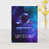 Blue Space Libra Geburtstagkarte Karte (Gelbe Blume)