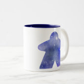 Blue Space Meeple Zweifarbige Tasse (VorderseiteRechts)