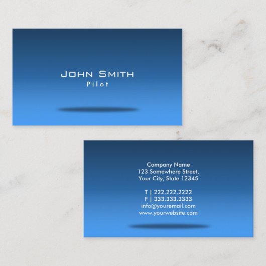 Blue Space Pilot/Aviator-Visitenkarte Visitenkarte (Vorne/Hinten)