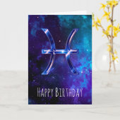 Blue Space Pisses Birthday Card Karte (Gelbe Blume)