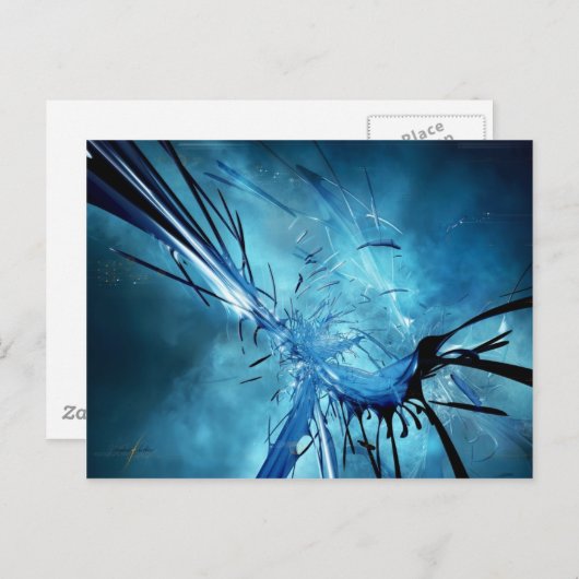 Blue Space Postkarte (Vorne/Hinten)