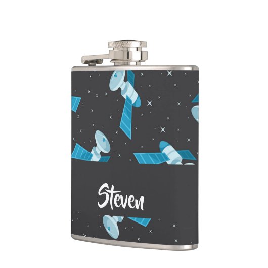 Blue space satellite pattern flachmann (Links)