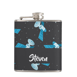 Blue space satellite pattern flachmann