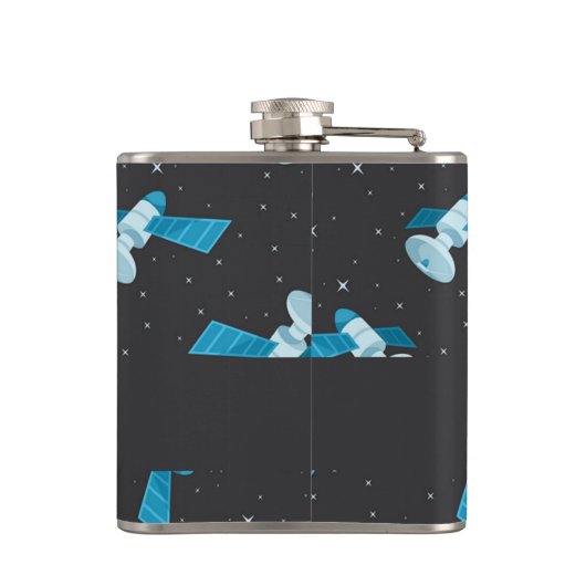 Blue space satellite pattern flachmann (Rückseite)