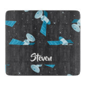 Blue space satellite pattern schneidebrett (Vorderseite)