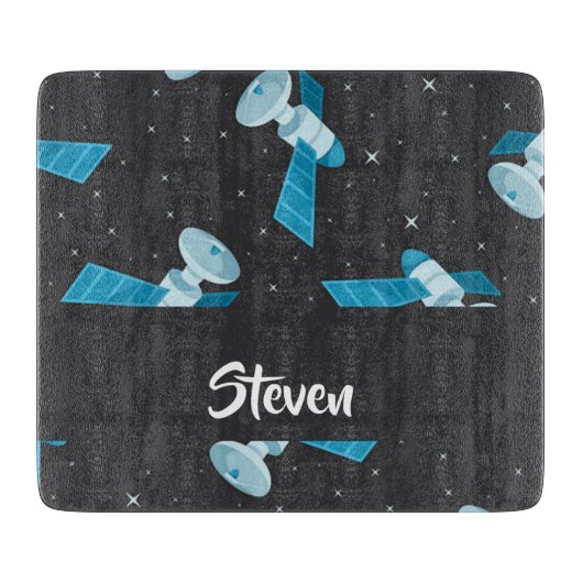 Blue space satellite pattern schneidebrett (Vorderseite)