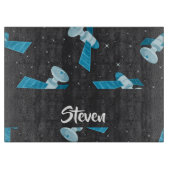 Blue space satellite pattern schneidebrett (Vorderseite)