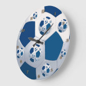 Blue Space Soccer Ball Wall Clock Große Wanduhr (Winkel)