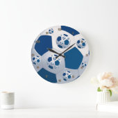 Blue Space Soccer Ball Wall Clock Große Wanduhr (Zuhause)