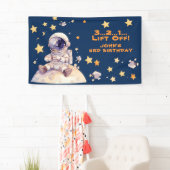 Blue Space Stars & Astronauten Kindergeburtstag Banner (Insitu)