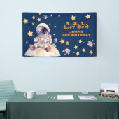 Blue Space Stars & Astronauten Kindergeburtstag Banner (Messeveranstaltung)