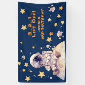 Blue Space Stars & Astronauten Kindergeburtstag Banner (Vertikal)