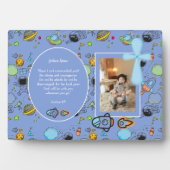 Blue Space Thema BAUTIZO FOTO Bible Verse GIFT Fotoplatte (Vorderseite)