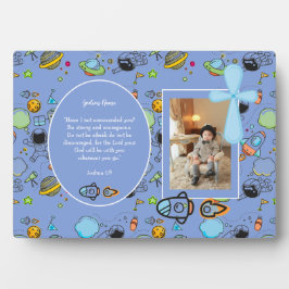 Blue Space Thema BAUTIZO FOTO Bible Verse GIFT Fotoplatte