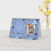 Blue Space Thema BAUTIZO FOTO Bible Verse GIFT Karte (Gelbe Blume)
