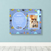 Blue Space Thema BAUTIZO FOTO Bible Verse GIFT Leinwanddruck (Insitu (Holzboden))