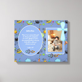 Blue Space Thema BAUTIZO FOTO Bible Verse GIFT Leinwanddruck