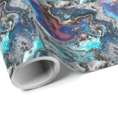 Blue Space Vibe pouring Geschenkpapier (Rolleneckpunkt)
