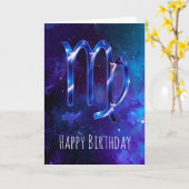 Blue Space Virgo Geburtstagskarte Karte (Gelbe Blume)