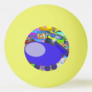 Blue Spaceship Popcorn Anime Ping Pong Ball Tischtennisball