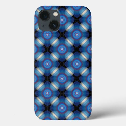 Blue Spacey Geometric Case-Mate iPhone Hülle (Rückseite)