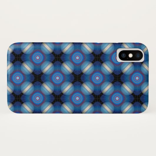 Blue Spacey Geometric Case-Mate iPhone Hülle (Rückseite (Horizontal))