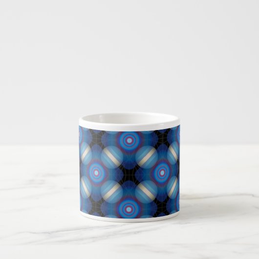 Blue Spacey Geometric Espressotasse (Vorderseite)