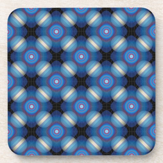 Blue Spacey Geometric Getränkeuntersetzer (Vorderseite)