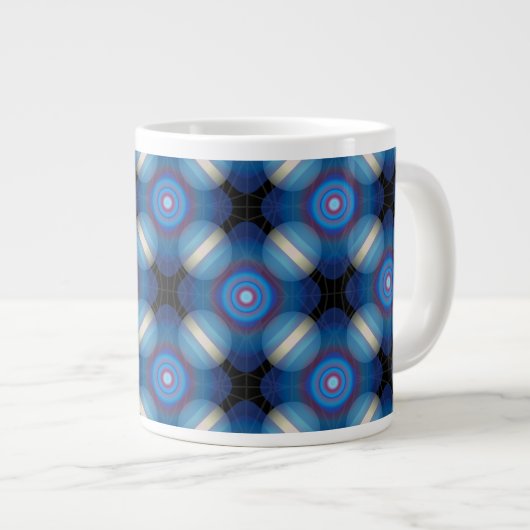 Blue Spacey Geometric Jumbo-Tasse (Vorderseite Rechts)