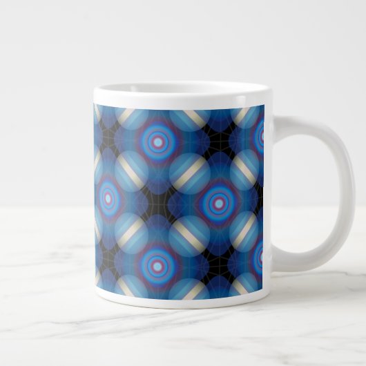 Blue Spacey Geometric Jumbo-Tasse (Rechts)