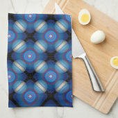 Blue Spacey Geometric Küchentuch (Viertel Falte)