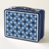 Blue Spacey Geometric Metall Lunch Box (Rückseite)
