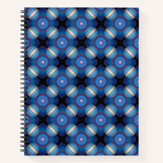 Blue Spacey Geometric Notizblock (Vorderseite)