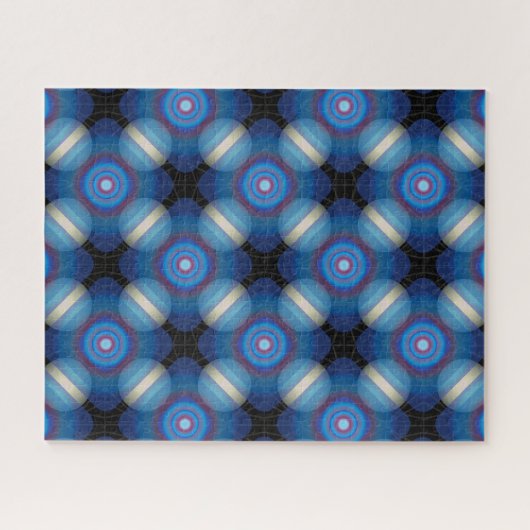 Blue Spacey Geometric Puzzle (Horizontal)