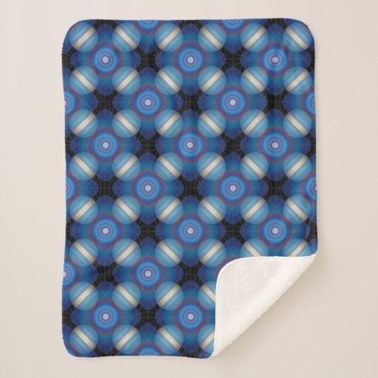 Blue Spacey Geometric Sherpadecke (Vorderseite)
