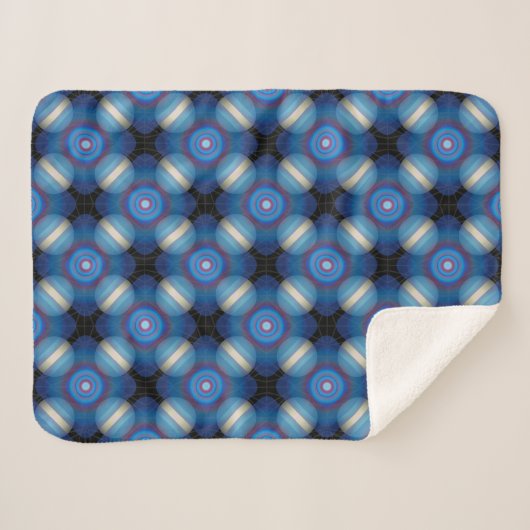 Blue Spacey Geometric Sherpadecke (Vorderseite (Horizontal))