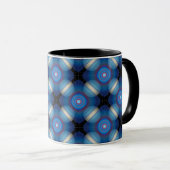 Blue Spacey Geometric Tasse (VorderseiteRechts)