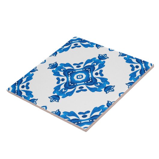 Blue Spanish Portuguese Patterned Fliese (Seite)
