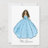 Blue Spanish Quinceañera Mis Quince Einladung (Vorderseite)