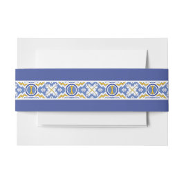 Blue Spanish Wedding Mexican Talavera Einladungsbanderole