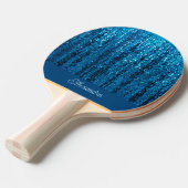 Blue Sparkle Bling Personalisiert Ping Pong Paddle Tischtennis Schläger (Vorderseite)