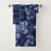 Blue Sparkle Bokeh Lights Badhandtuch Set (Insitu)
